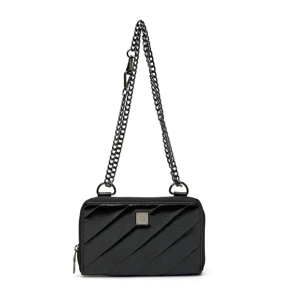 THINK ROYLN 'Starlet' Wallet Bag in Luxe Crackled Black